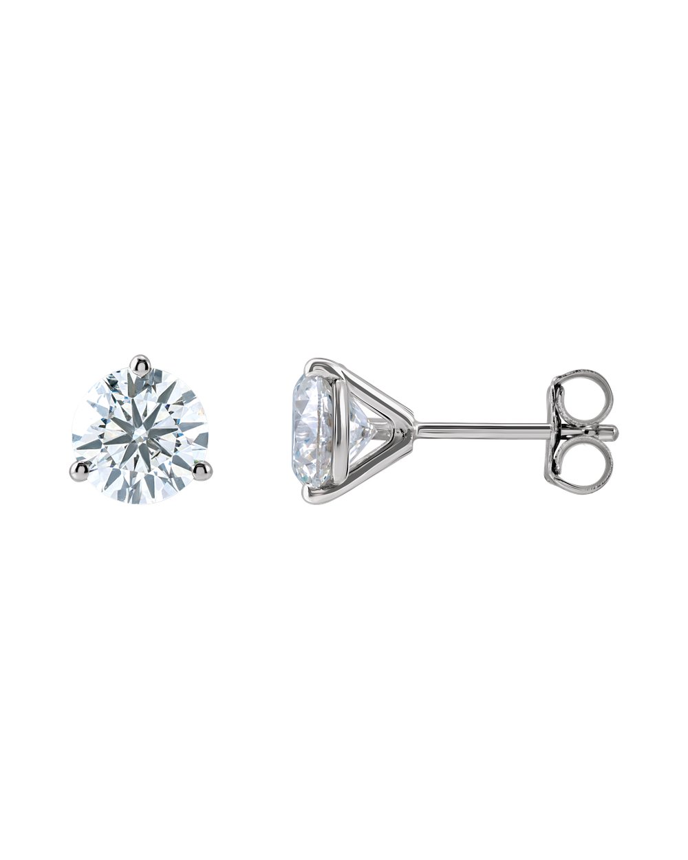 Brinco Ponto de Luz em Ouro 14k com Diamantes de Laboratório – Três Garras