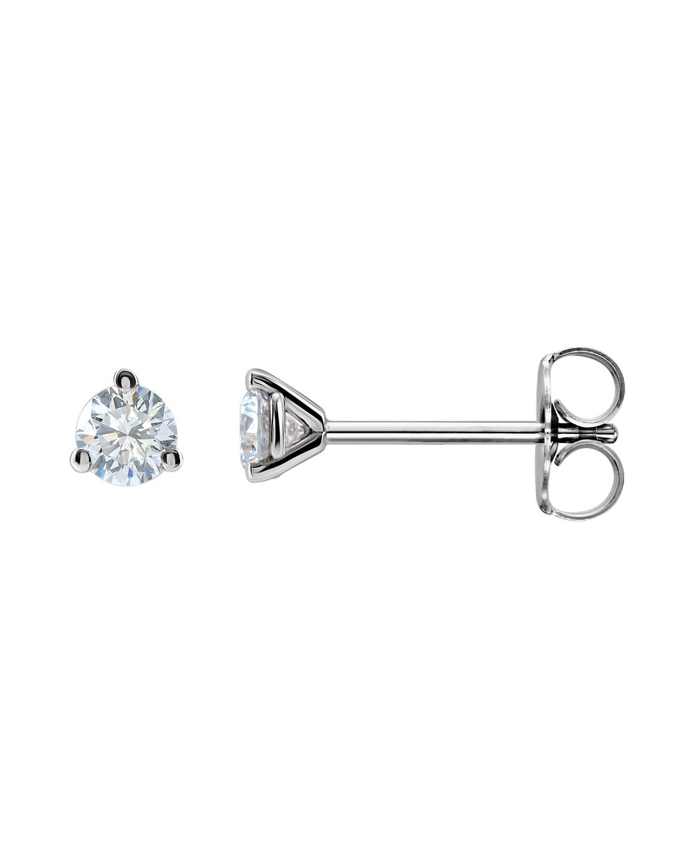 Brinco Ponto de Luz em Ouro 14k com Diamantes de Laboratório – Três Garras