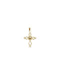 Pingente Cruz em Ouro 14k com Diamantes Naturais – Modelo 34