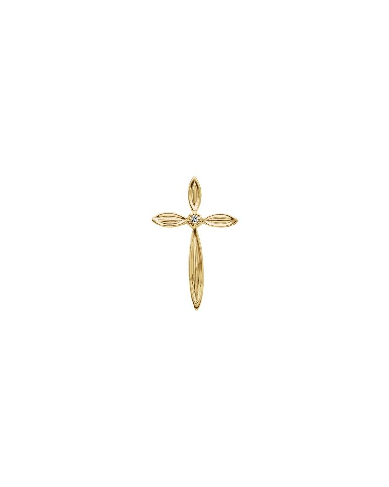 Pingente Cruz em Ouro 14k com Diamantes Naturais – Modelo 32
