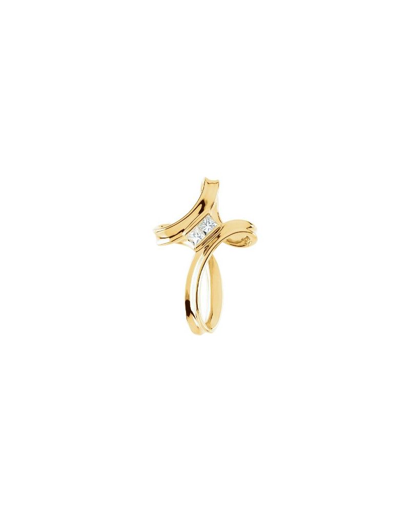 Pingente Cruz Cravejado em Ouro 14k com Diamantes Naturais – Modelo 37