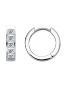Brinco de Aro com Cravação Trilho em Ouro 14k com Diamantes Naturais