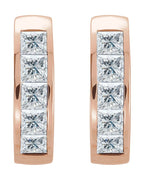 Brinco de Aro com Cravação Trilho em Ouro 14k com Diamantes Naturais