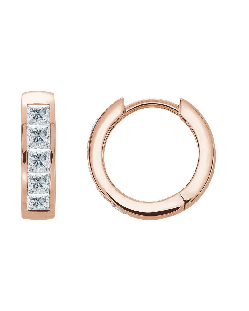 Brinco de Aro com Cravação Trilho em Ouro 14k com Diamantes Naturais