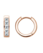 Brinco de Aro com Cravação Trilho em Ouro 14k com Diamantes Naturais