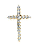 Pingente Cruz Cravejado em Ouro 14k com Diamantes de Laboratório – Modelo 4
