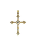 Pingente Cruz Cravejado em Ouro 14k com Diamantes Naturais – Modelo 28