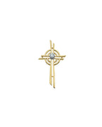 Pingente Cruz em Ouro 14k com Diamantes Naturais – Modelo 21