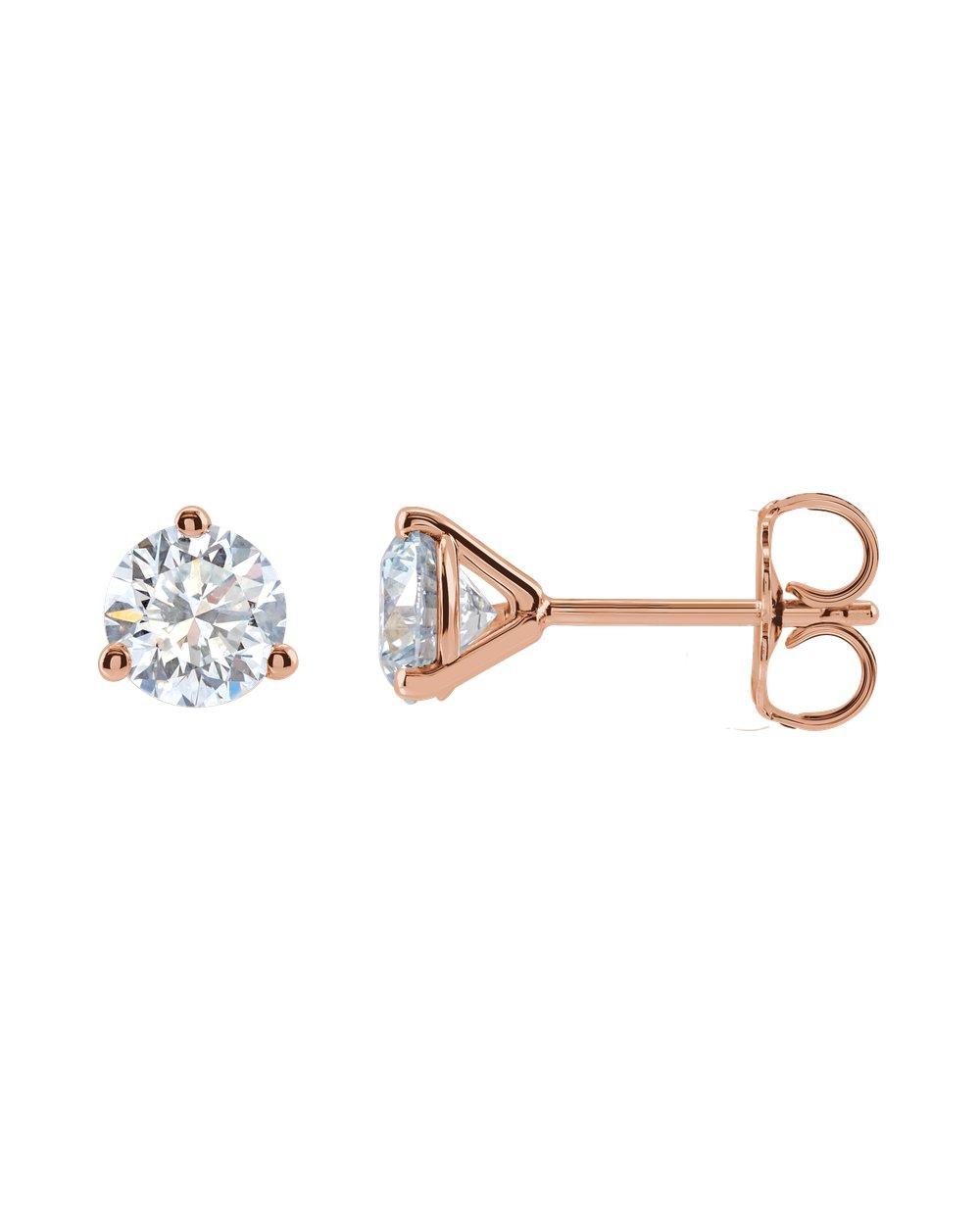 Brinco Ponto de Luz em Ouro 14k com Diamantes de Laboratório – Três Garras