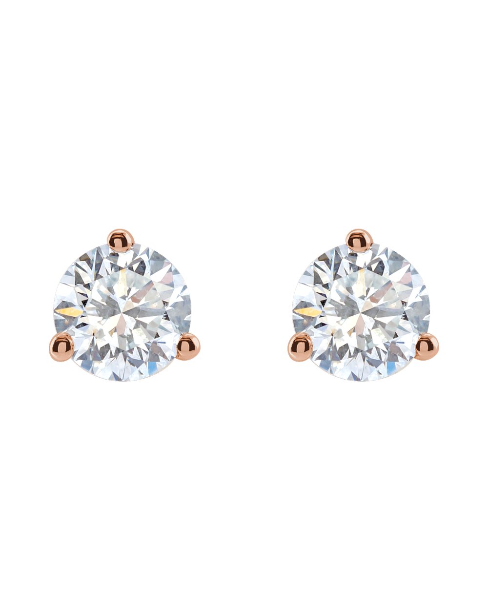 Brinco Ponto de Luz em Ouro 14k com Diamantes de Laboratório – Três Garras