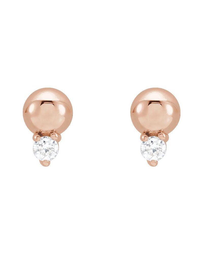 Brinco Bolinha Cravejado em Ouro 14k com Diamantes Naturais