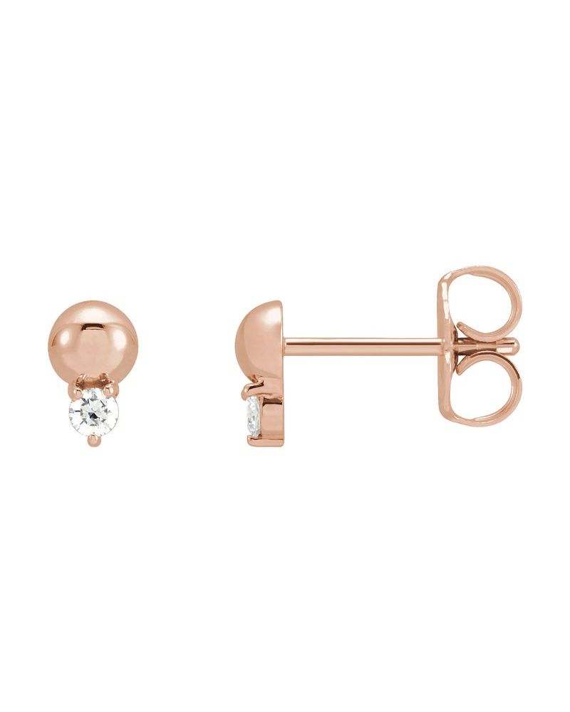 Brinco Bolinha Cravejado em Ouro 14k com Diamantes Naturais