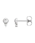 Brinco Bolinha Cravejado em Ouro 14k com Diamantes Naturais