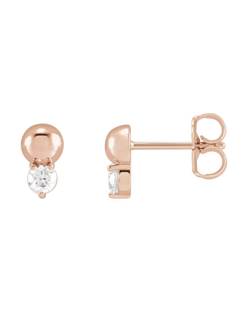 Brinco Bolinha Cravejado em Ouro 14k com Diamantes Naturais