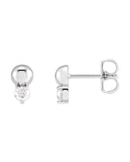 Brinco Bolinha Cravejado em Ouro 14k com Diamantes Naturais