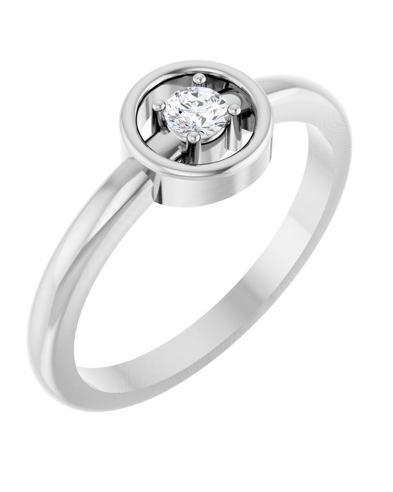 Anel Solitário em Ouro 14k com Diamantes Naturais – Modelo 7