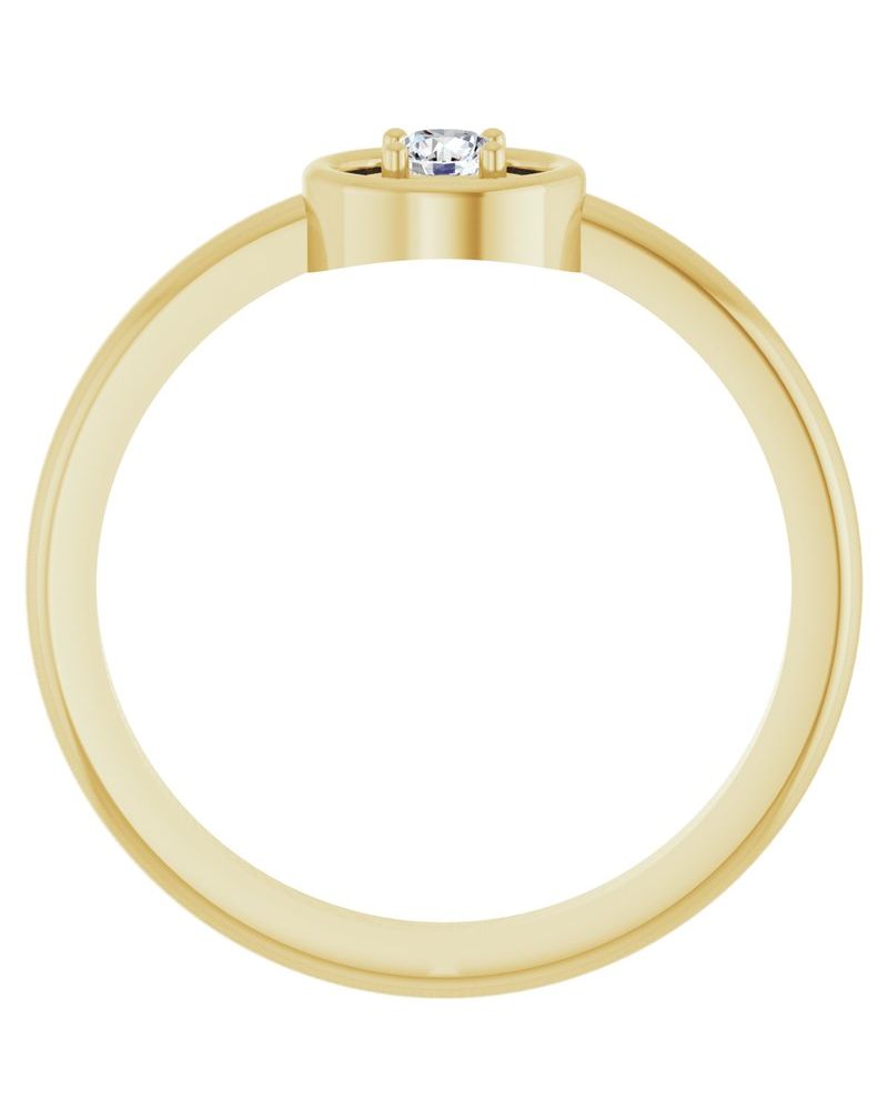 Anel Solitário em Ouro 14k com Diamantes Naturais – Modelo 7