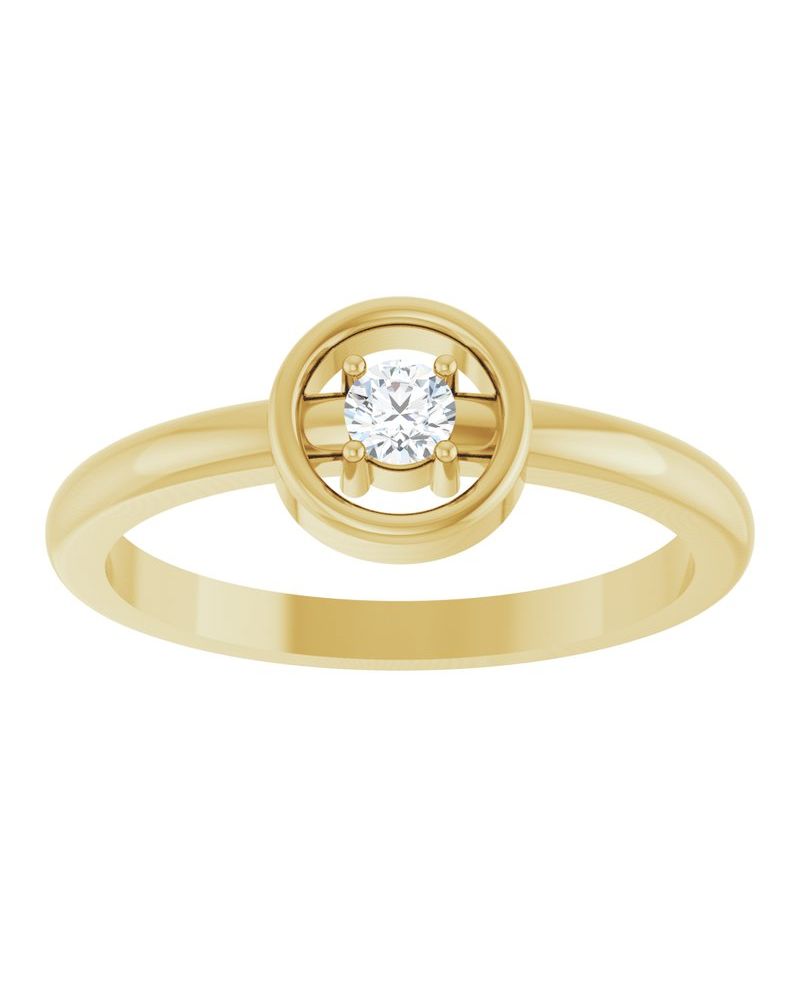 Anel Solitário em Ouro 14k com Diamantes Naturais – Modelo 7