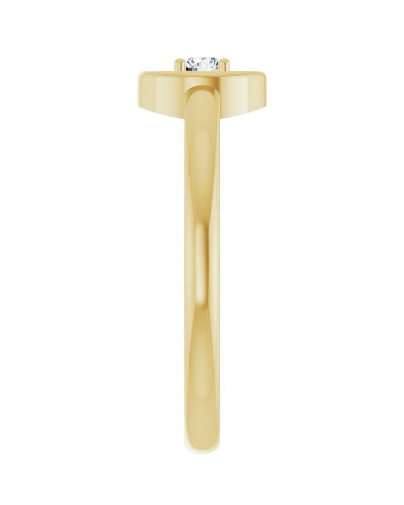 Anel Solitário em Ouro 14k com Diamantes Naturais – Modelo 7