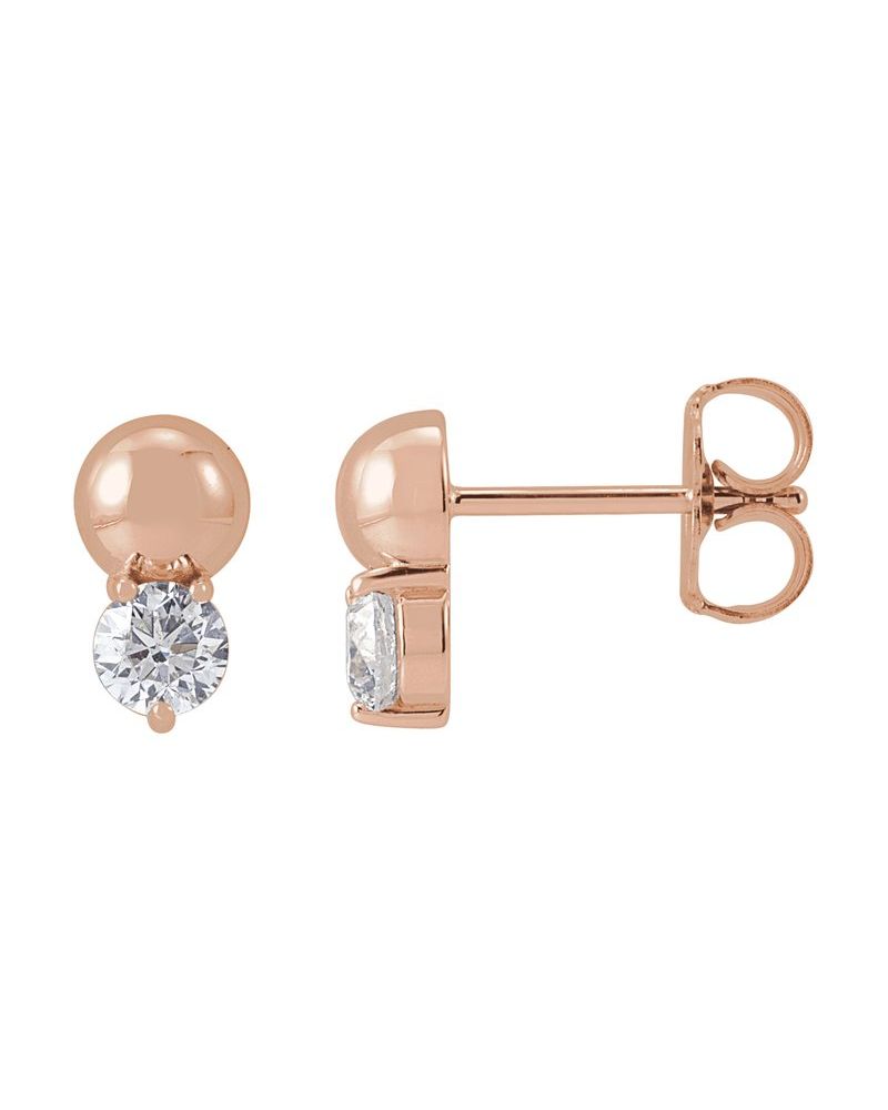 Brinco Bolinha Cravejado em Ouro 14k com Diamantes de Laboratório
