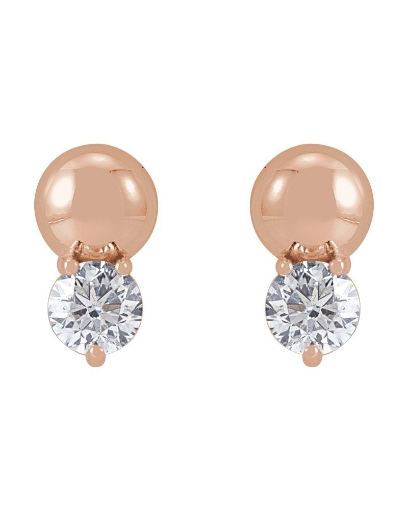 Brinco Bolinha Cravejado em Ouro 14k com Diamantes de Laboratório