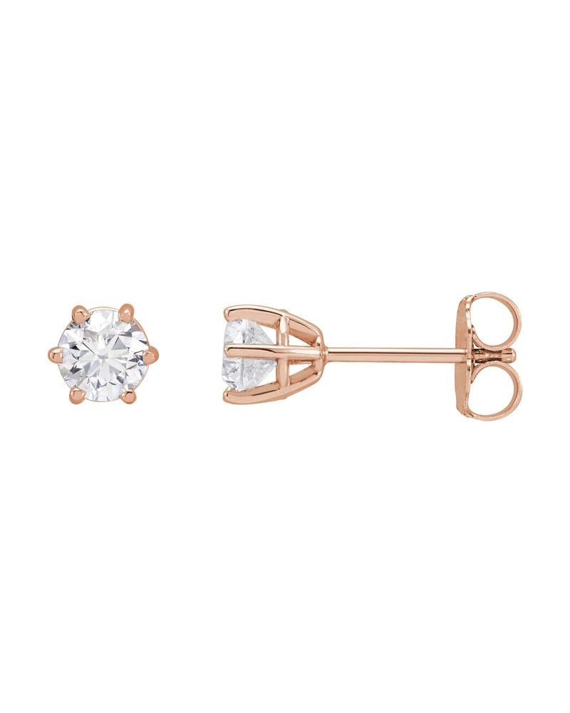 Brinco Ponto de Luz Redondo Seis Garras em Ouro 14k com Diamantes Naturais