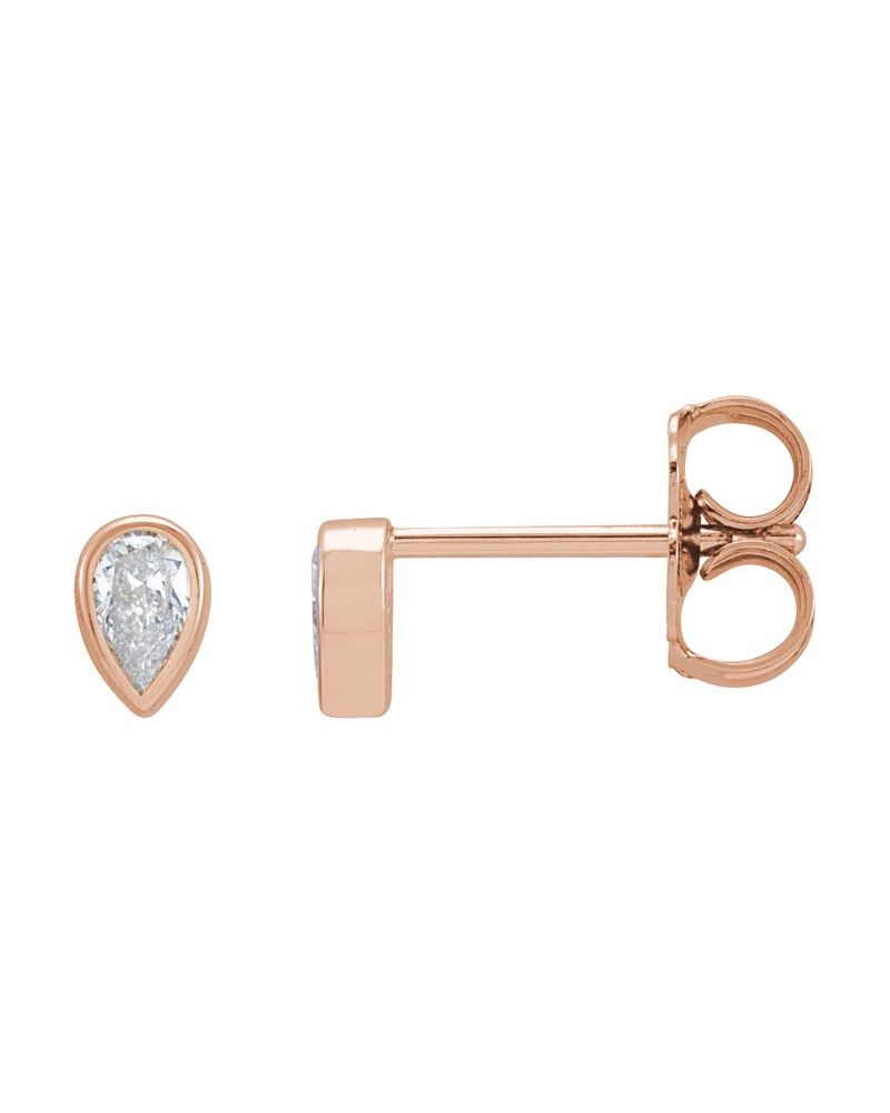 Brinco Ponto de Luz Gota com Cravação Bezel em Ouro 14k com Diamantes Naturais