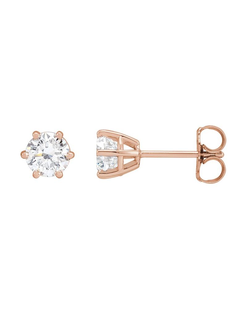 Brinco Ponto de Luz Redondo Seis Garras em Ouro 14k com Diamantes de Laboratório