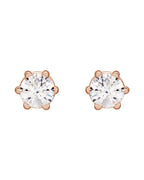 Brinco Ponto de Luz Redondo Seis Garras em Ouro 14k com Diamantes Naturais