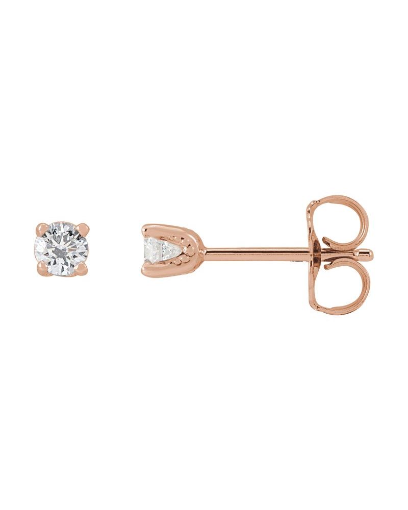 Brinco Ponto de Luz Redondo Quatro Garras em Ouro 14k com Diamantes de Laboratório – Modelo 2