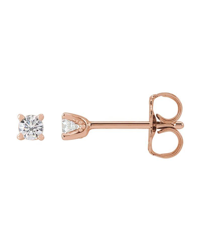 Brinco Ponto de Luz Redondo Quatro Garras em Ouro 14k com Diamantes de Laboratório – Modelo 2