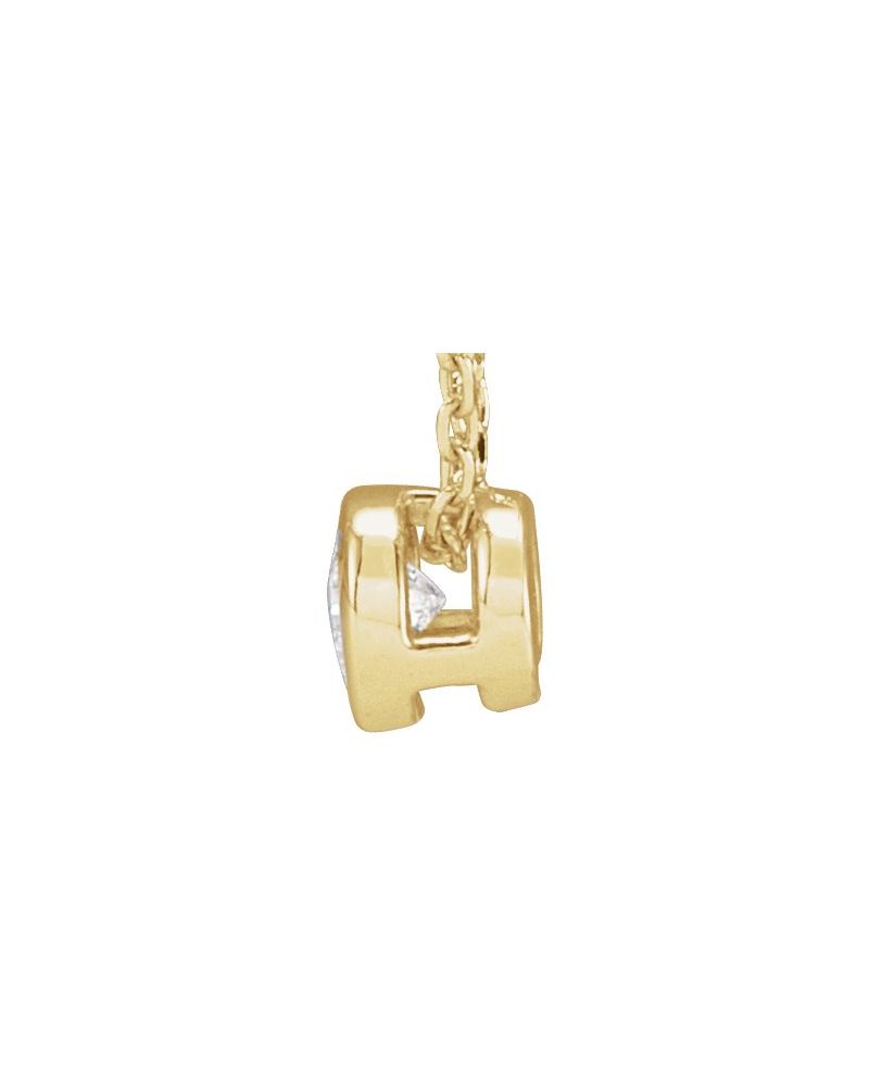 Colar Solitário com Cravação Bezel em Ouro 14k com Diamantes de Laboratório – Modelo 2