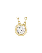 Colar Solitário com Cravação Bezel em Ouro 14k com Diamantes de Laboratório – Modelo 2
