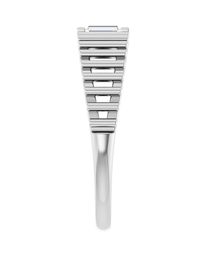 Anel Baguete Solitário em Ouro 14k com Diamantes Naturais