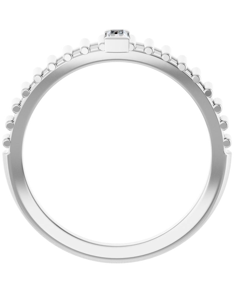 Anel Baguete Solitário em Ouro 14k com Diamantes Naturais