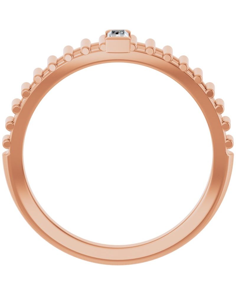 Anel Baguete Solitário em Ouro 14k com Diamantes Naturais