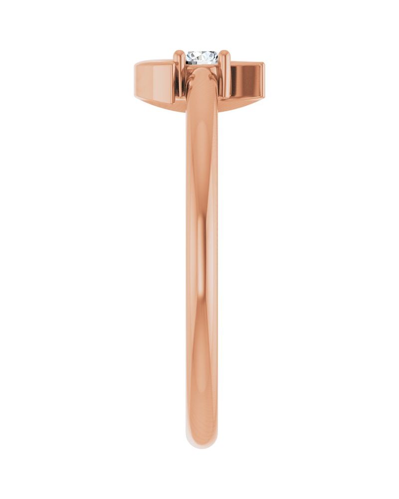 Anel Lua Crescente em Ouro 14k com Diamantes Naturais