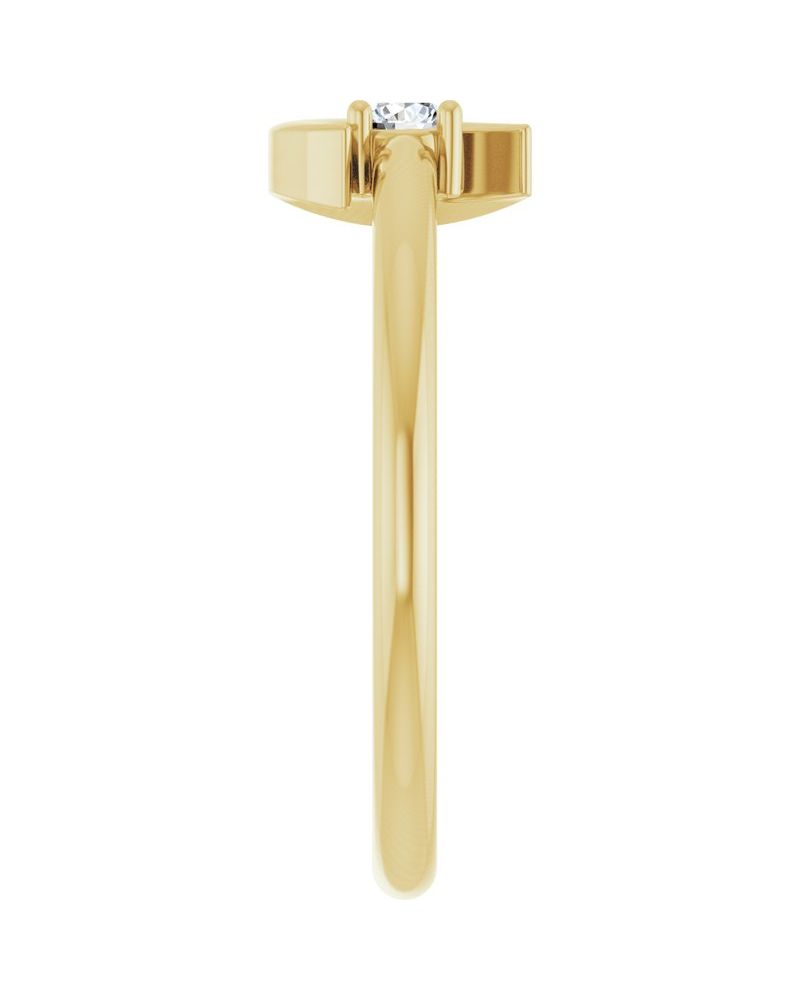 Anel Lua Crescente em Ouro 14k com Diamantes Naturais