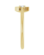 Anel Lua Crescente em Ouro 14k com Diamantes Naturais