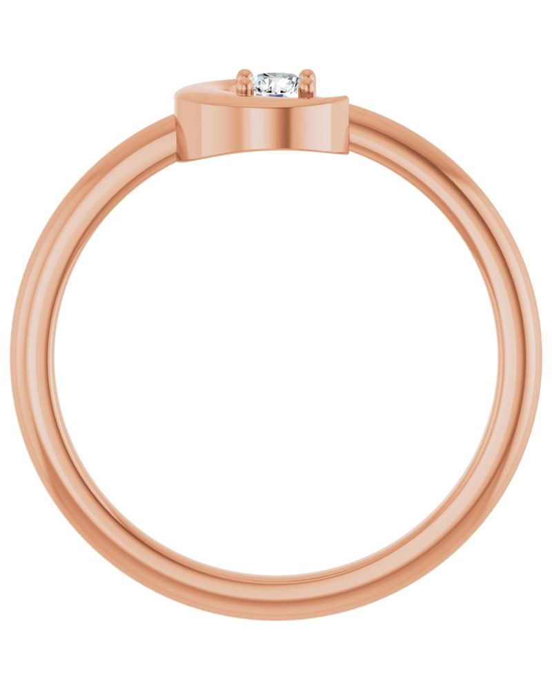 Anel Lua Crescente em Ouro 14k com Diamantes Naturais