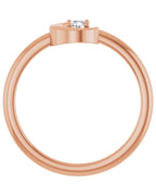 Anel Lua Crescente em Ouro 14k com Diamantes Naturais