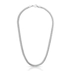 Choker Folheada a Ródio em Malha Esteira Lisa