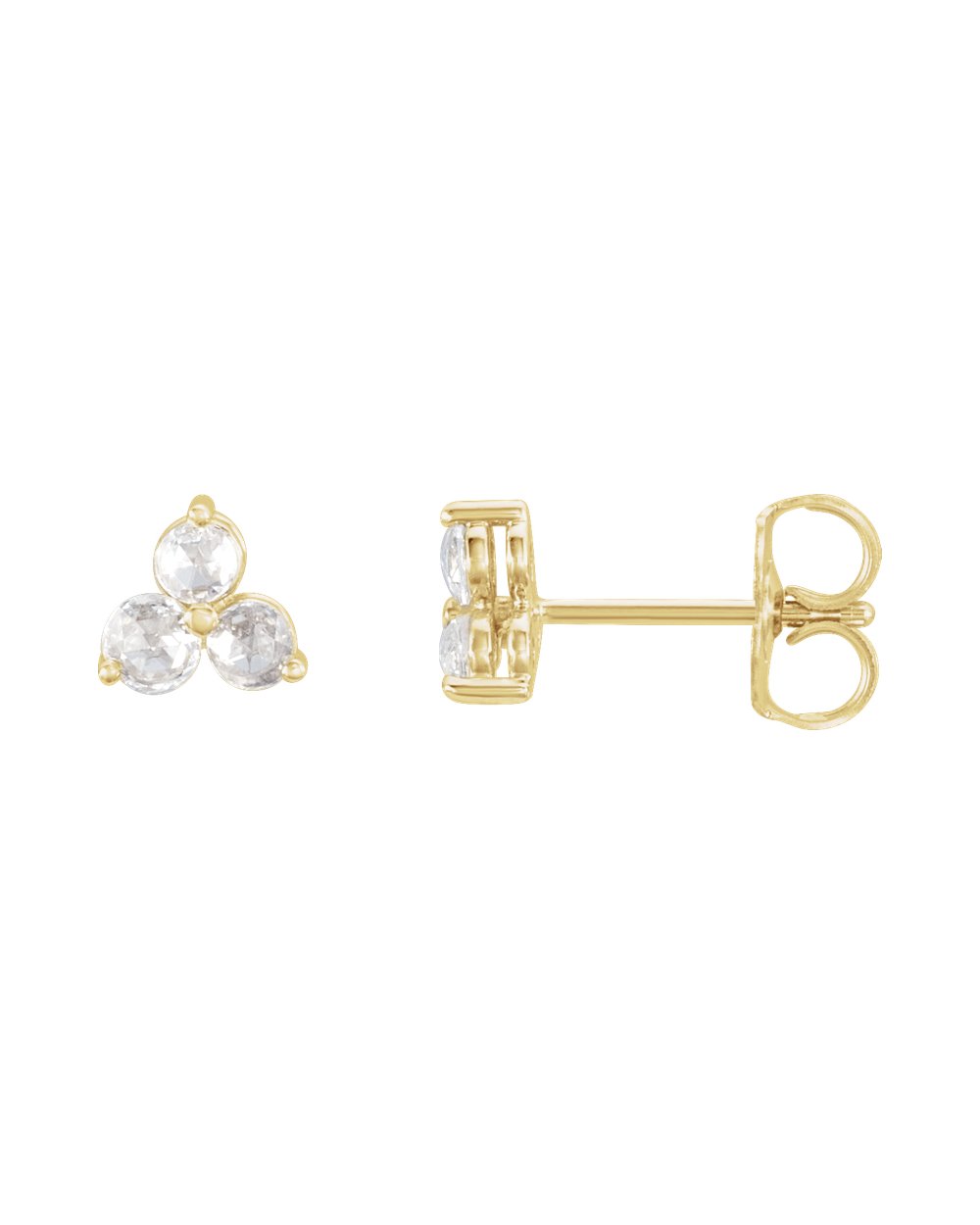 Brinco Trio em Ouro 14k com Diamantes Naturais – Amarelo 14k, 0,33 ct