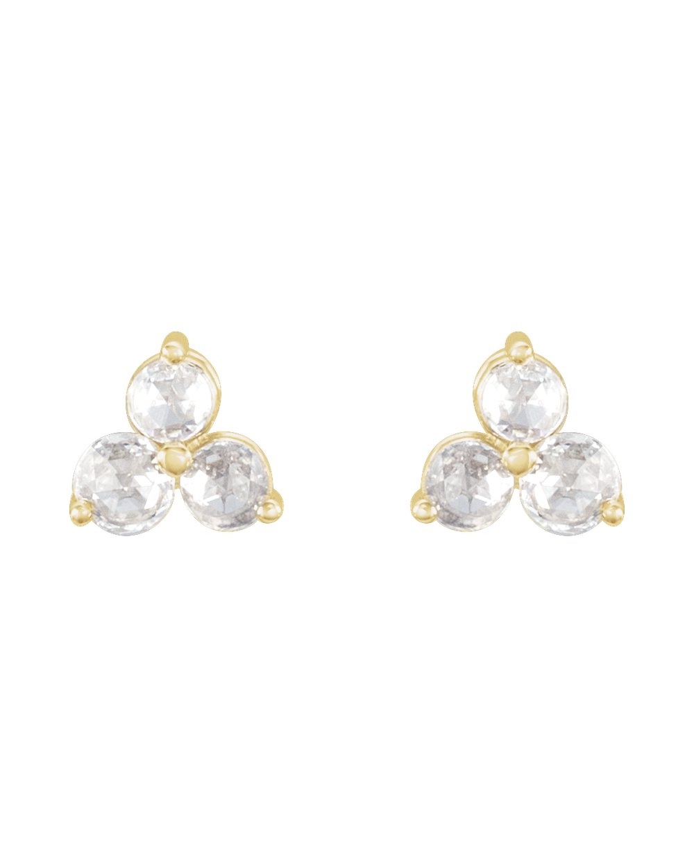 Brinco Trio em Ouro 14k com Diamantes Naturais – Amarelo 14k, 0,25 ct