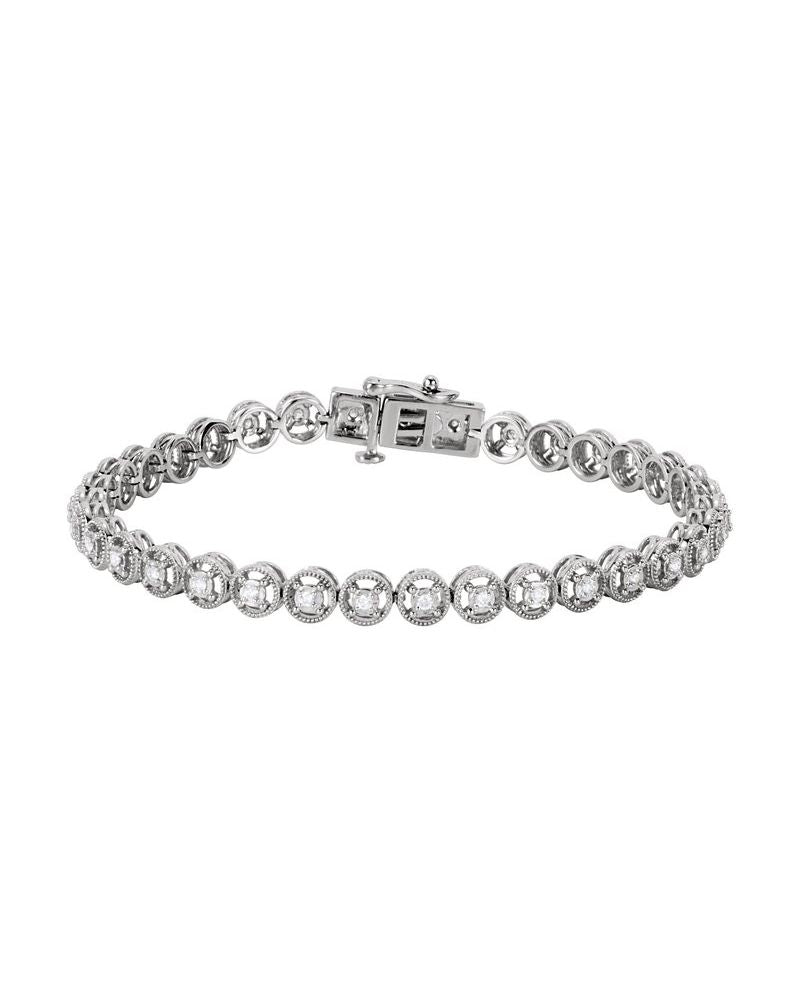 Pulseira Riviera em Ouro 14k com Diamantes Naturais – Modelo 13