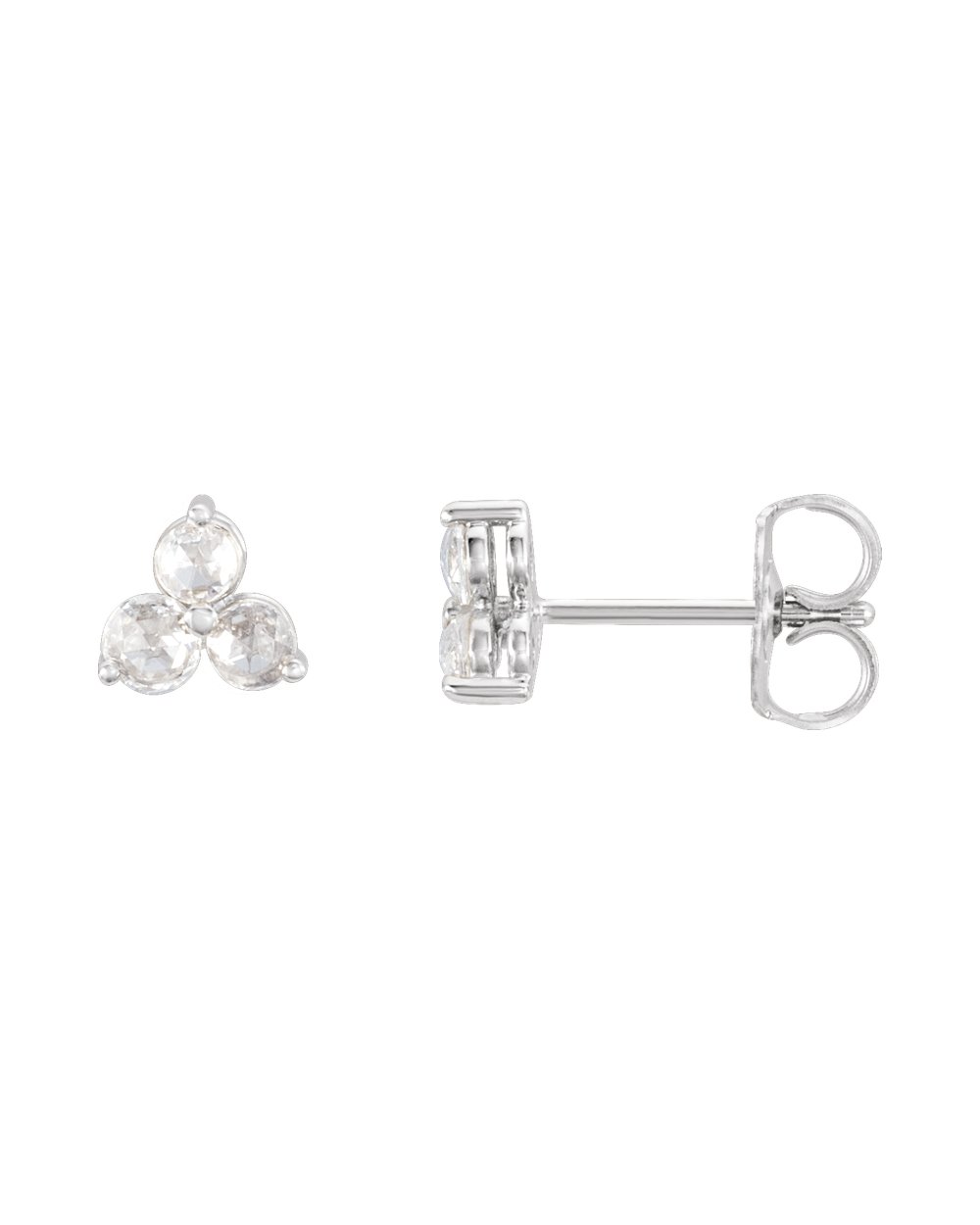 Brinco Trio em Ouro 14k com Diamantes Naturais – Branco 14k, 0,20 ct