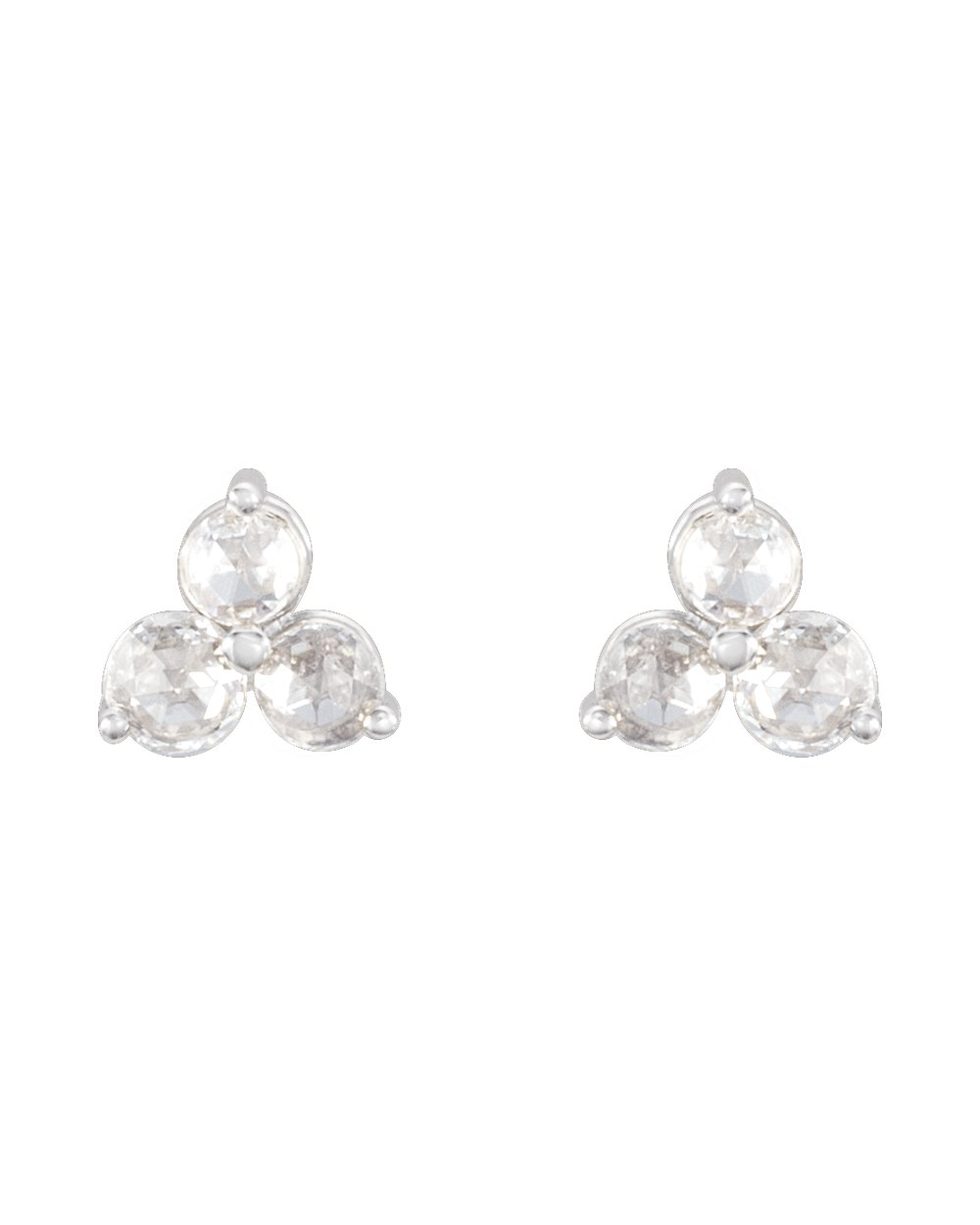 Brinco Trio em Ouro 14k com Diamantes Naturais – Branco 14k, 0,20 ct