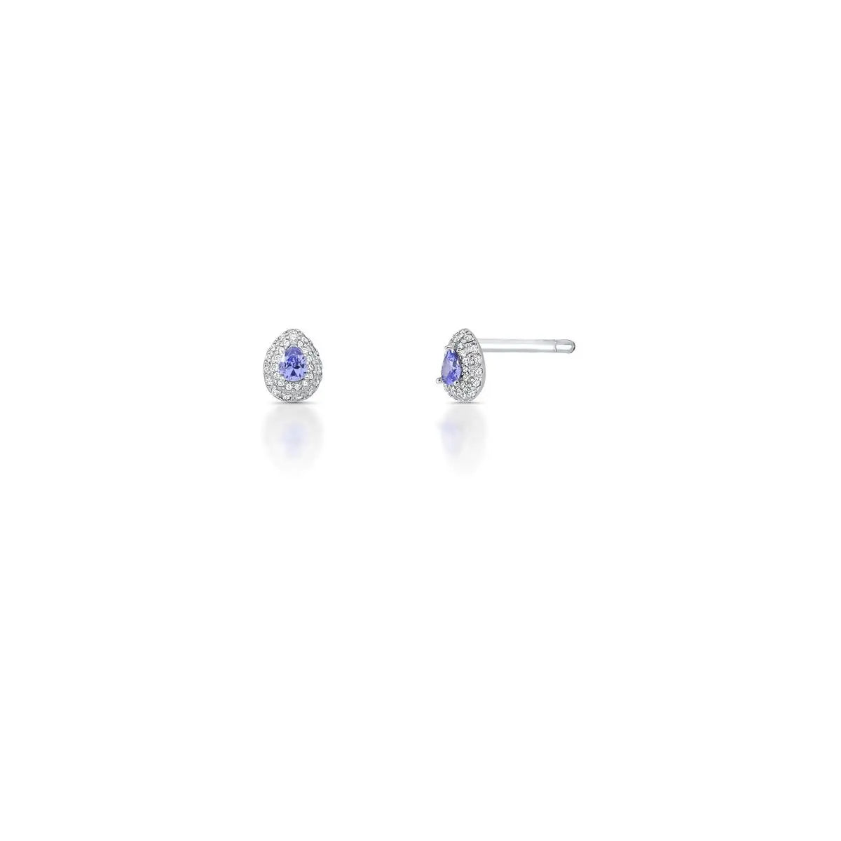 Brinco de Prata 925 de Gota com Cristal e Zircônias