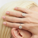 Anel de Prata 925 com Cristal Retangular e Zircônias