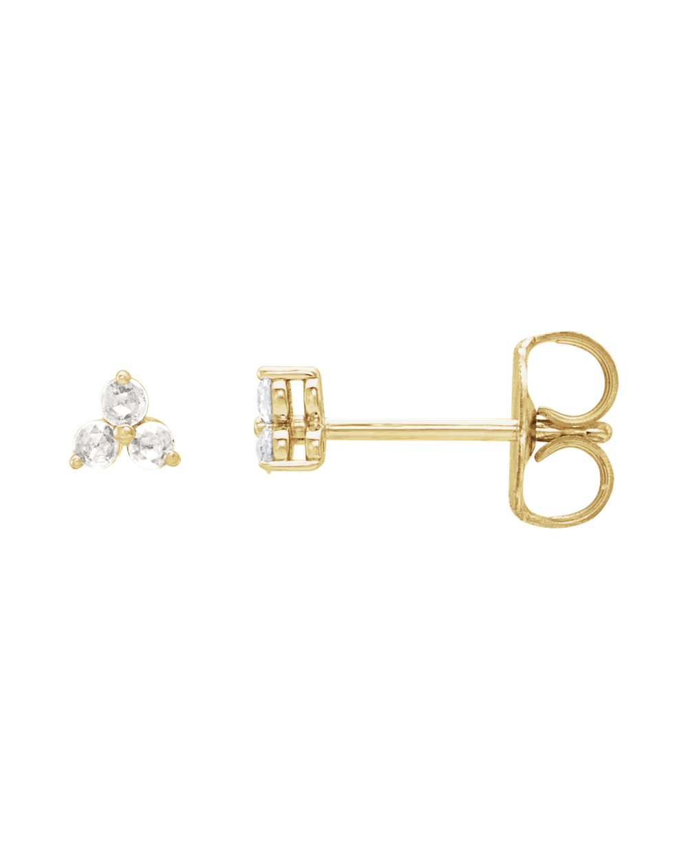 Brinco Trio em Ouro 14k com Diamantes Naturais – Amarelo 14k, 0,05 ct